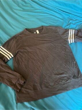 adidas Black Pullover Sweatshirt with White Logo Tag